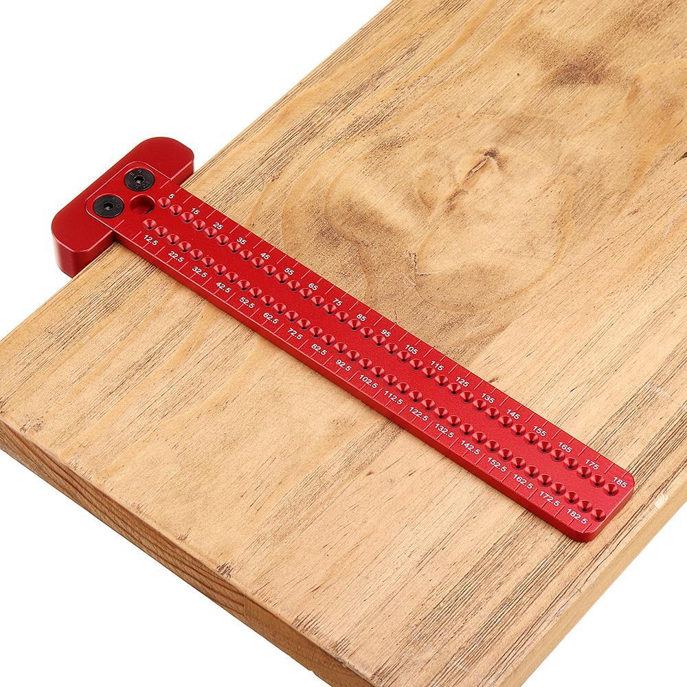 Drillpro 185mm Aluminium Alloy Hole Positioning Measuring Ruler Precision Marking T-ruler Scriber Ruler Woodworking Tools - MRSLM