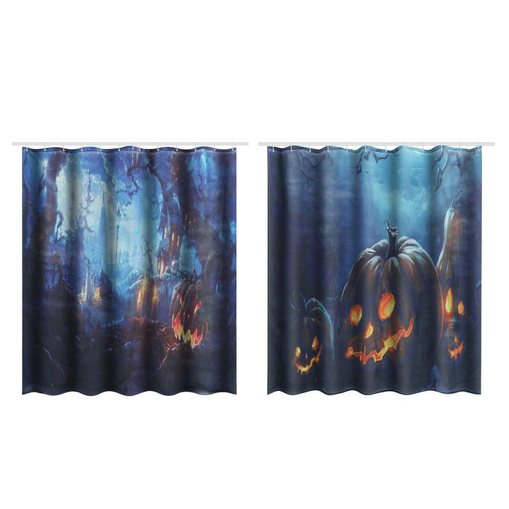 71''x71''Halloween Bathroom Decor Underwater Waterproof Shower Curtains with 12 Hooks - MRSLM