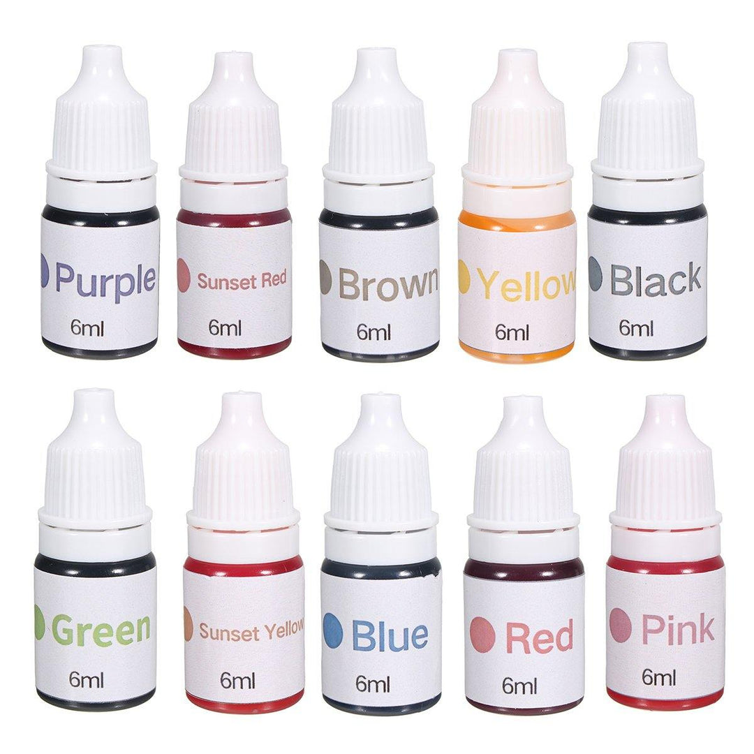 10 Colors Dyes Soap Making Coloring Set Liquid Colorant Kit for DIY Bath Soap Bomb - MRSLM