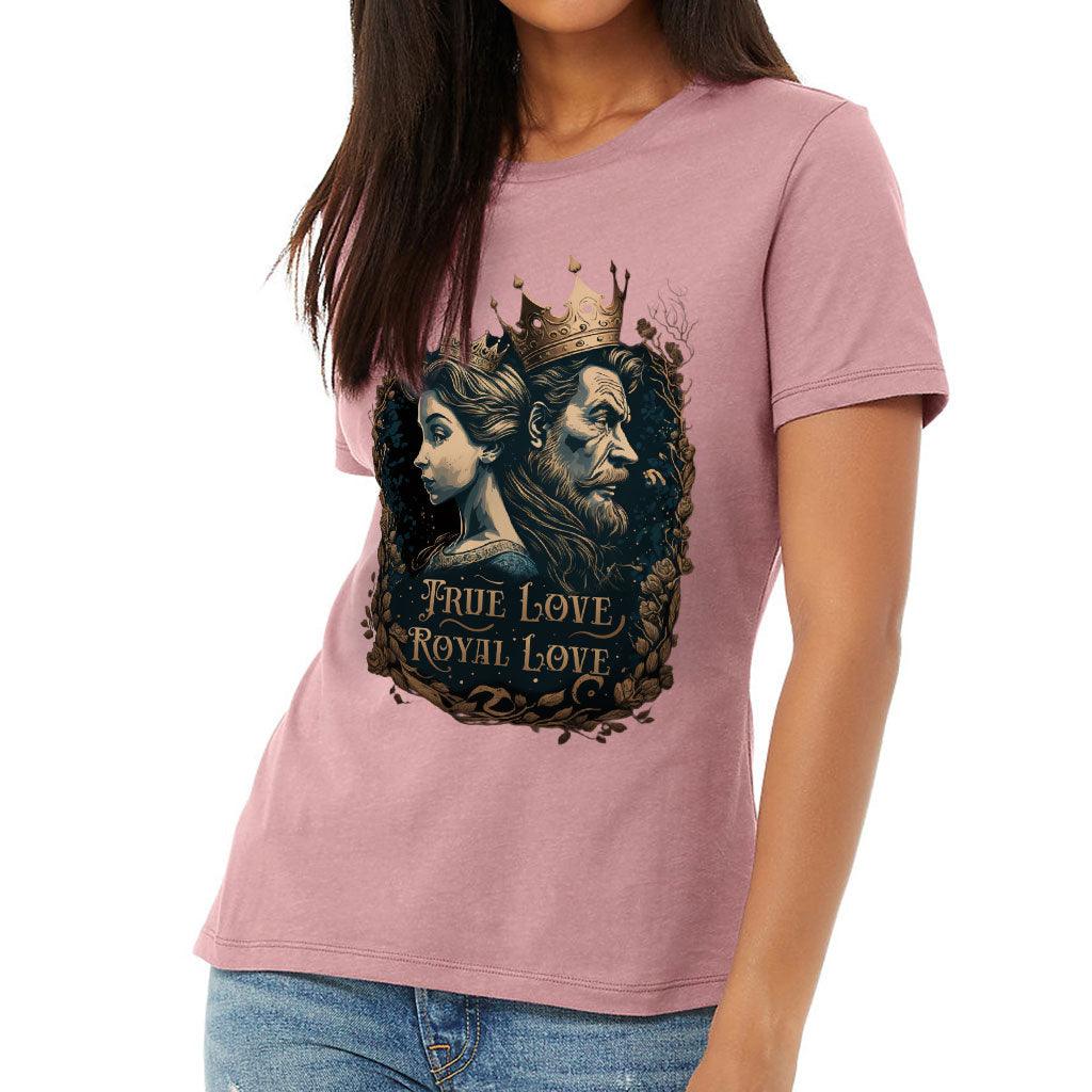 Royal Love Women's T-Shirt - Printed T-Shirt - Colorful Relaxed Tee - MRSLM