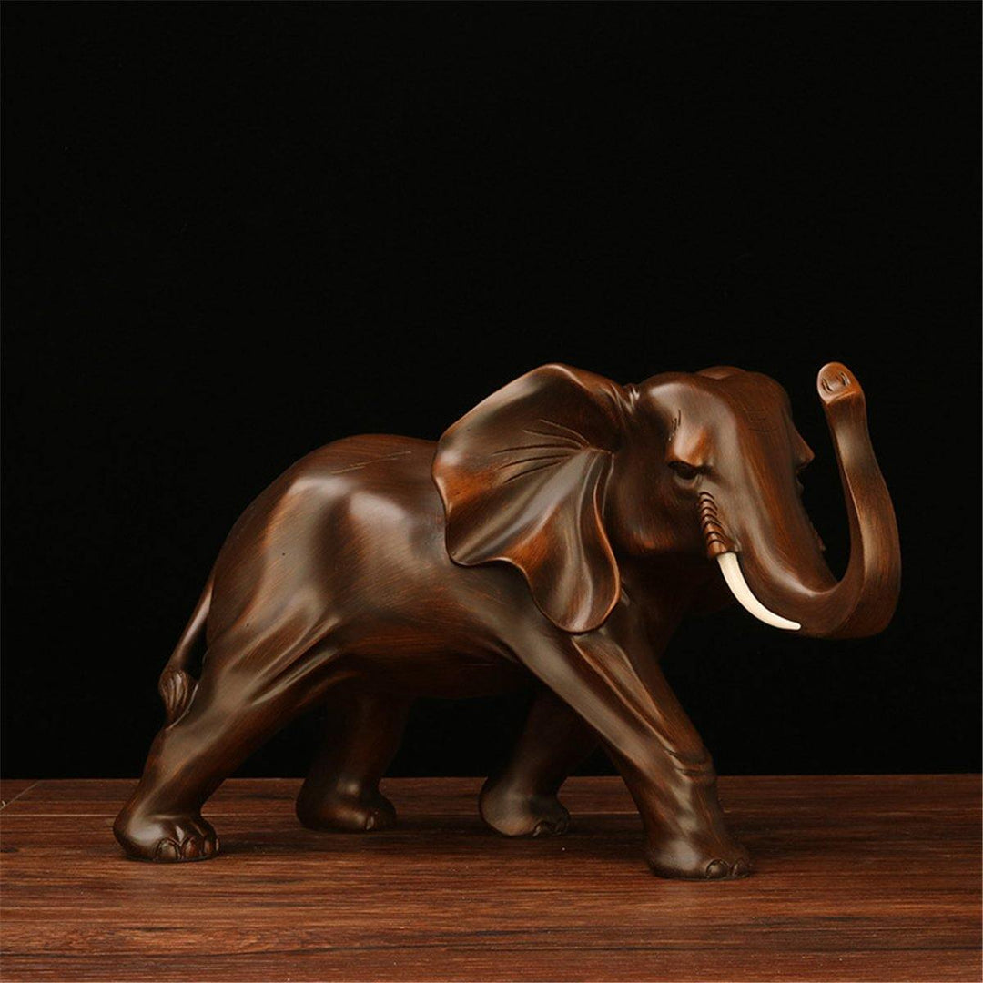 Resin Elephant Statue Fortune Mascot Living Room Cabinet TV Office Home Decorations - MRSLM