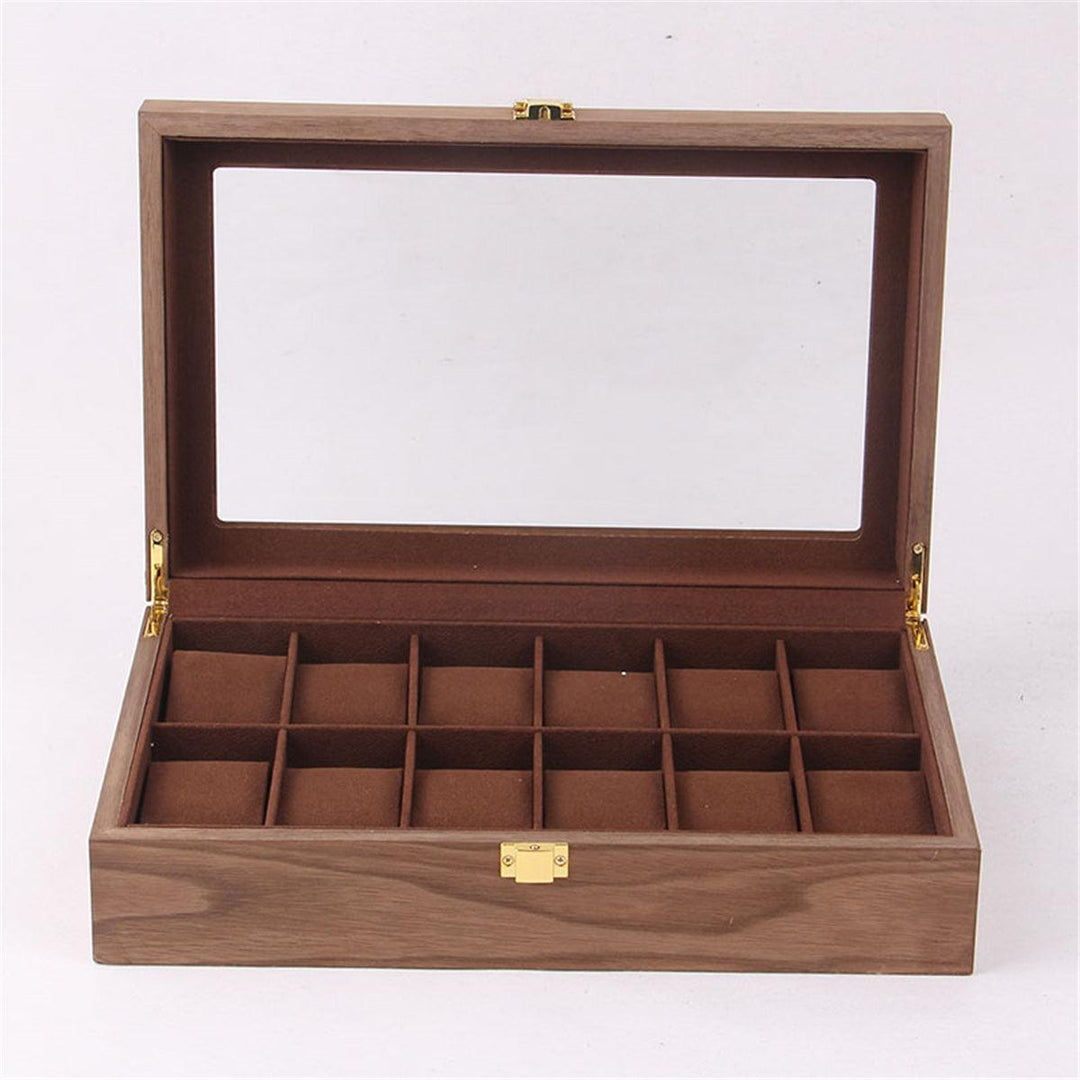 6/10/12 Slots Solid Wooden Watch Box Display Organizer Jewelry Storage Case - MRSLM