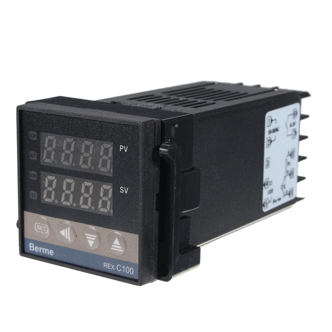 110-240V 0~1300℃ REX-C100 Digital PID Temperature Controller Kit Alarm Function With Probe Relay - MRSLM