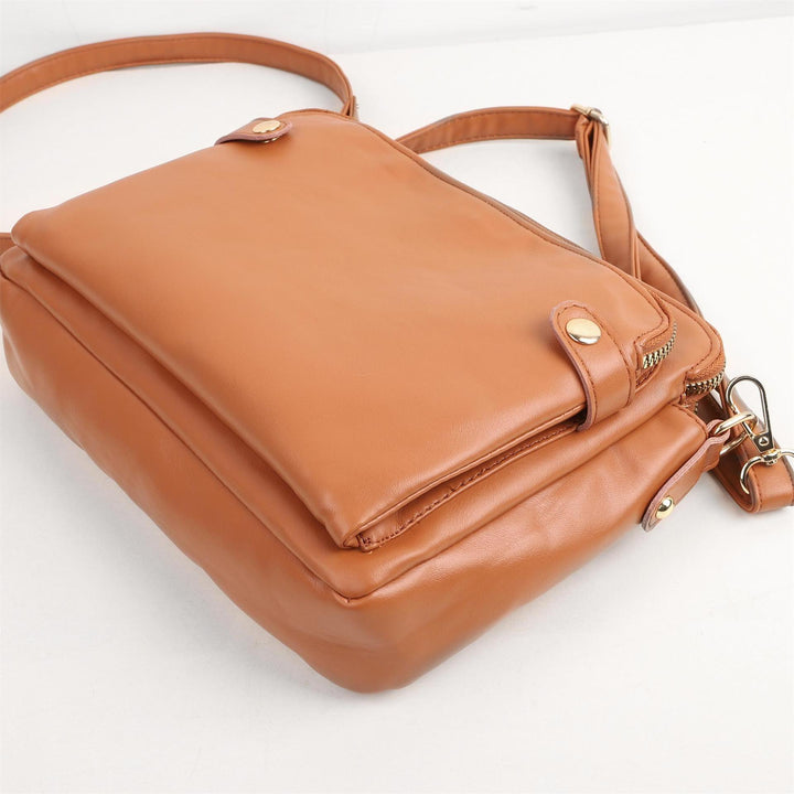 Three-layer Leather Crossbody Bag - MRSLM