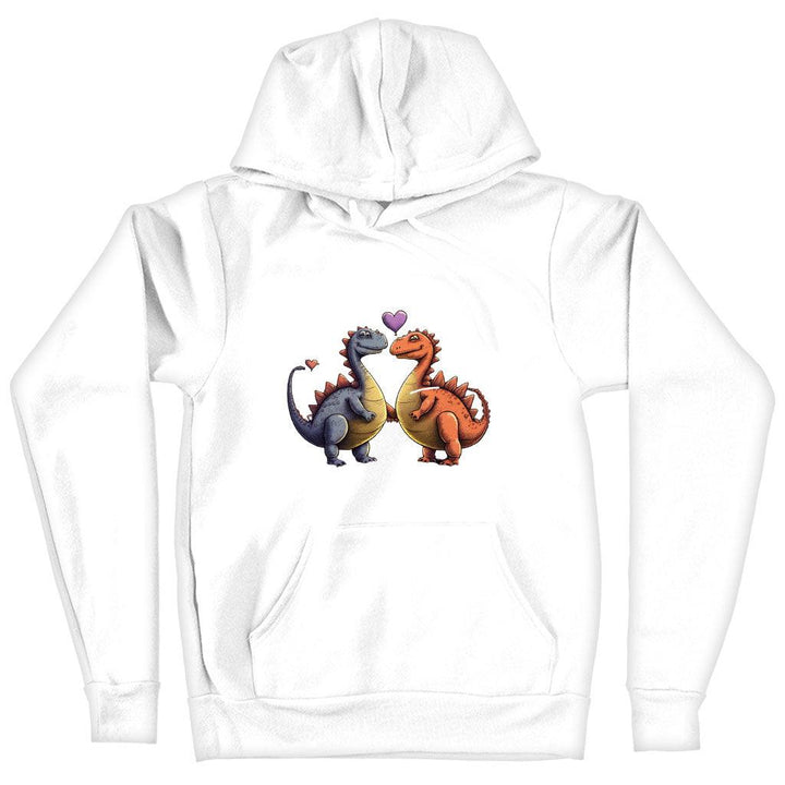 Love Couple Hooded Sweatshirt - Dinosaur Print Hoodie - Printed Hoodie - MRSLM