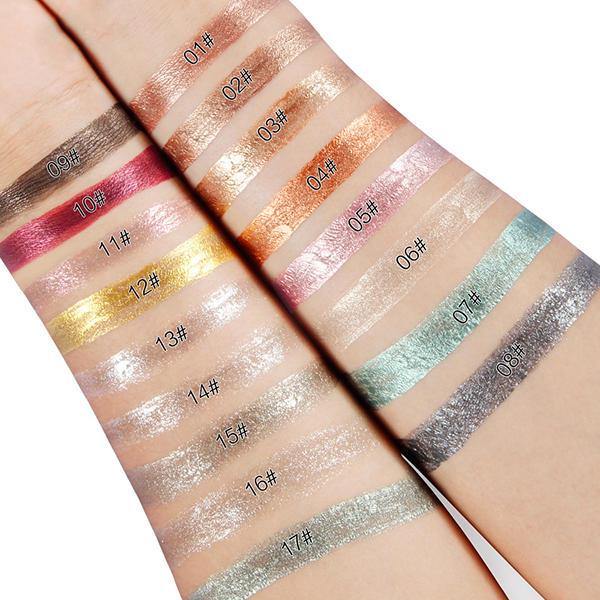 17 Colors Liquid Eye Shadow Diamond Shimmer Glitter Eye Highlighter Makeup Long-Lasting - MRSLM