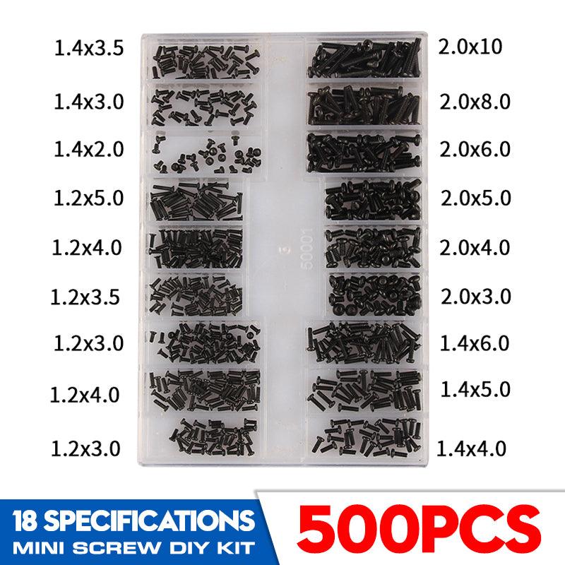 500Pcs Durable Mini Screw DIY Kit 18 Types Assemble Laptop Repair Screw Fastener - MRSLM