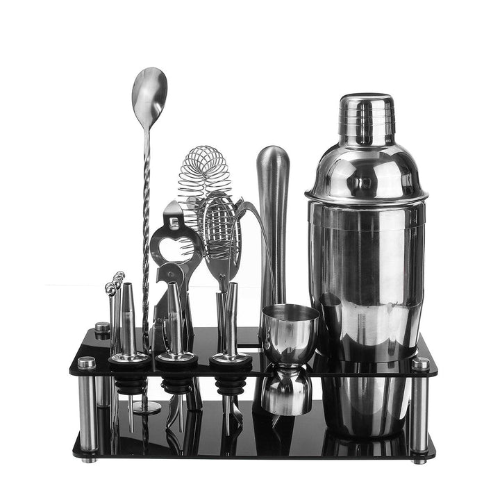 18Pcs Cocktail Shaker Accessories Set Barware Bar Mixing Making + Acrylic Holder - MRSLM