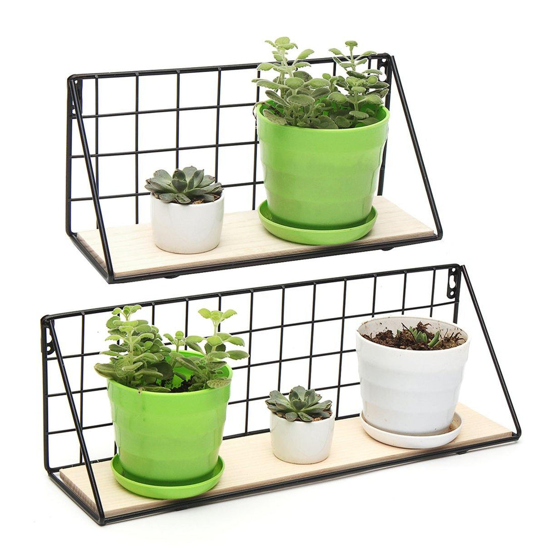 Wall Hanging Shelf Industrial Modern Storage Shelf Rack Flower Hallway Home Shelf Bracket - MRSLM