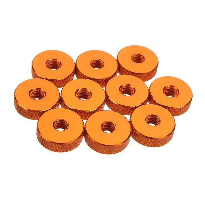 Suleve M5AN1 10Pcs M5 Manual Knurled Thumb Screw Nut Spacer Flat Washer Aluminum Alloy Multicolor - MRSLM