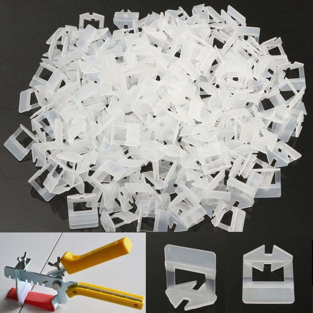 200Pcs 1mm White Ceramic Tile Tiling Accessibility Spacers Plastic Clip - MRSLM