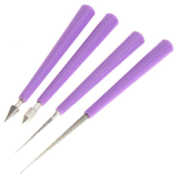 4pcs Diamond Hole Enlarger Tool Set Tipped Reaming File Reamer - MRSLM