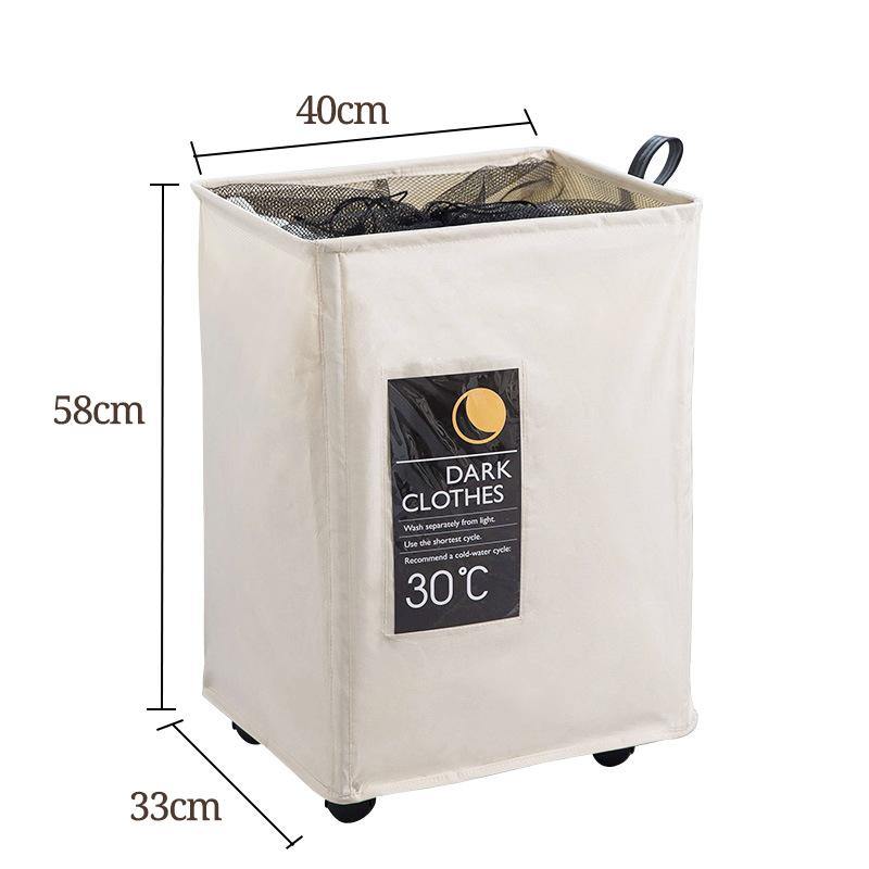 Single Mesh Cloth With Wheels Beam Hamper Oxford Cloth Storage Box Aluminum Frame Storage Baskets - MRSLM