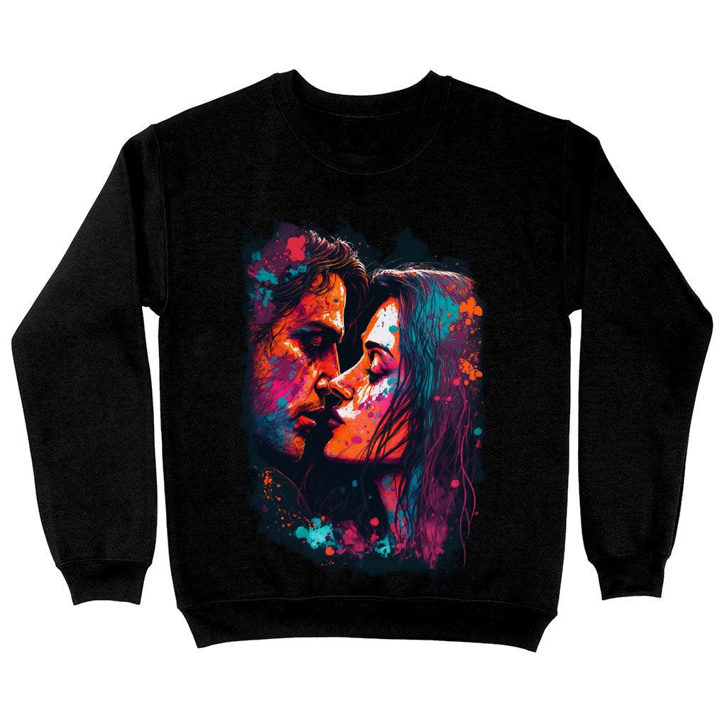 Paint Sweatshirt - Kiss Art Crewneck Sweatshirt - Colorful Sweatshirt - MRSLM