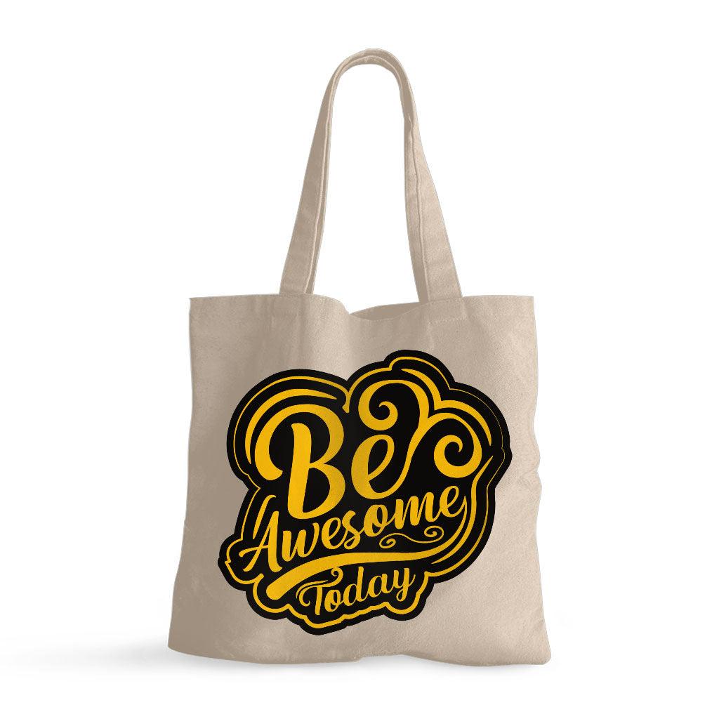 Be Awesome Today Small Tote Bag - Motivational Shopping Bag - Cute Tote Bag - MRSLM