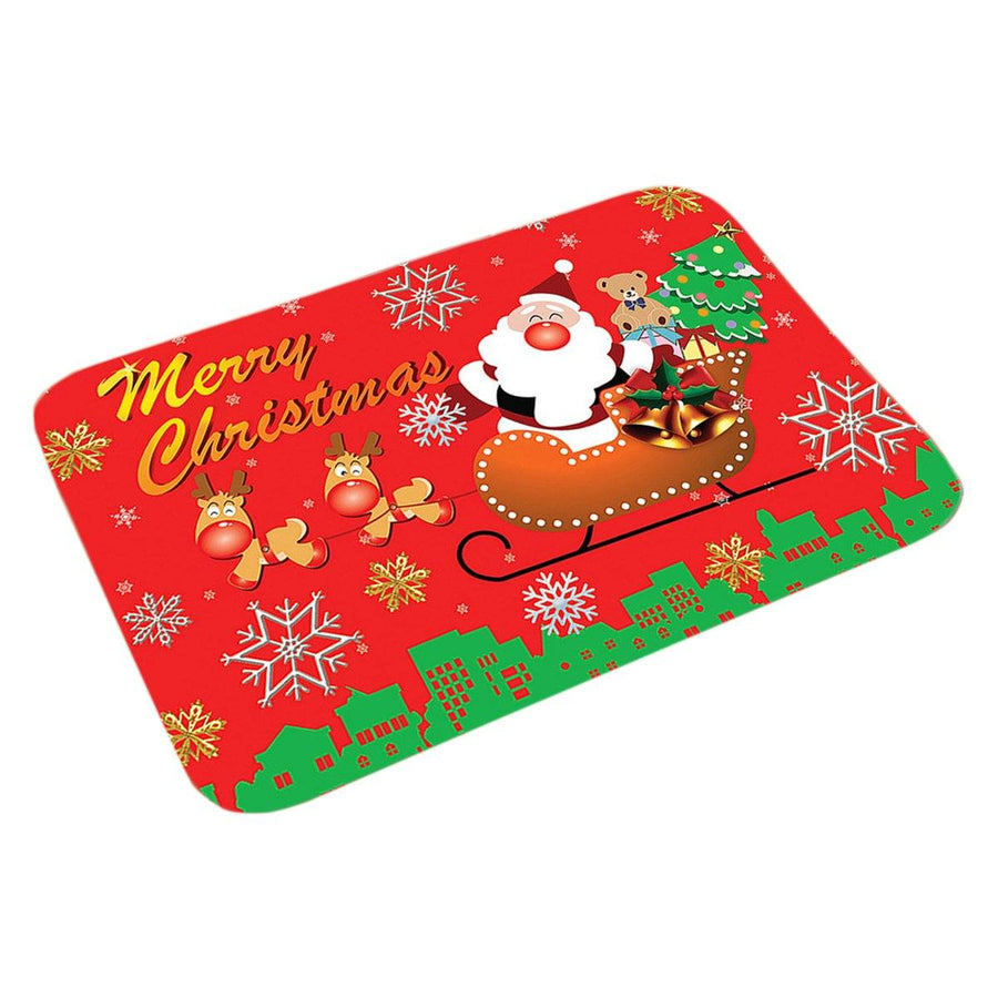 2020 Christmas Printing Floor Mat 3D Printing Christmas Mat Non Slip Creative Doormat Floor Table Coffee Mat Bedroom Rug for Home Christmas Decor - MRSLM