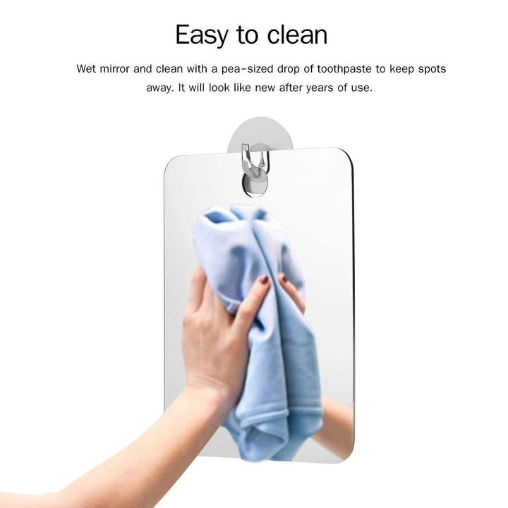 Anti Fog Shower Mirrors Bathroom Fogless Fog Free Mirror Washroom Travel For Man Shaving Mirror 13*17cm - MRSLM