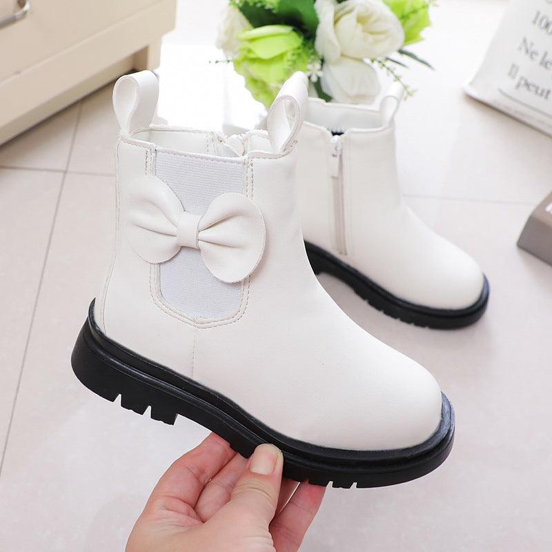 Korean Style Mid-tube Boots British Style Leather - MRSLM