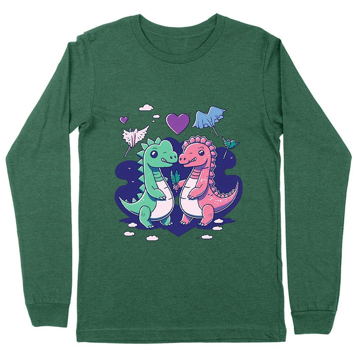 Dinosaur Graphic Long Sleeve T-Shirt - Cartoon T-Shirt - Themed Long Sleeve Tee - MRSLM