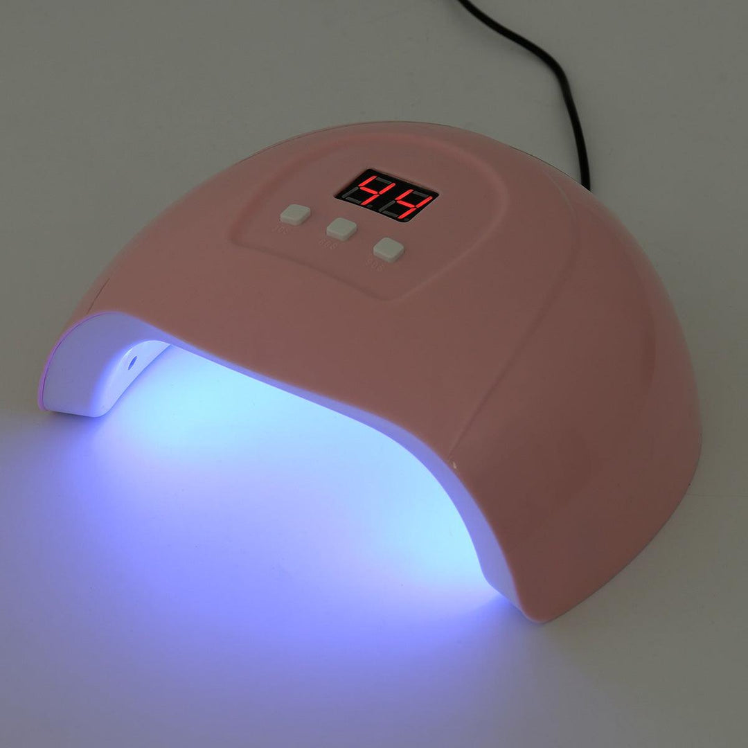 Nail Dryer 30W UV LED Lamp Nail Lamp For Curing All Gels Builder Polish Varnish Manicure Salon Nail Art Tools (Pink) - MRSLM