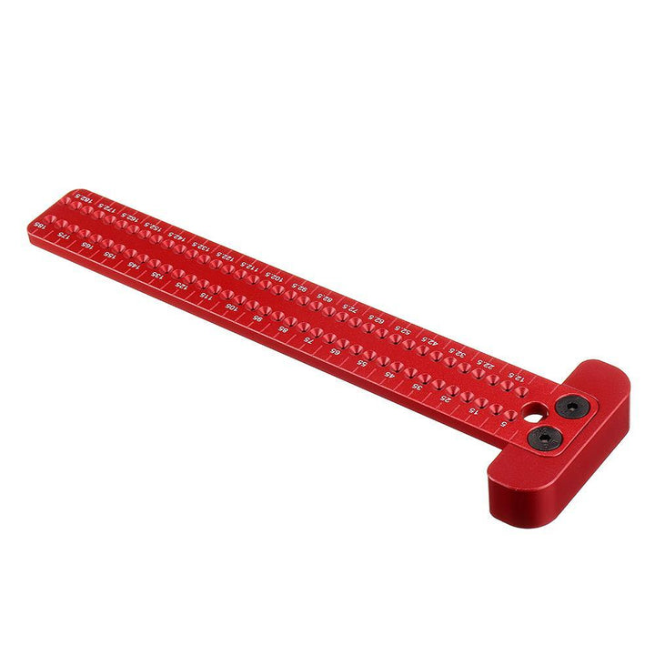 Drillpro 185mm Aluminium Alloy Hole Positioning Measuring Ruler Precision Marking T-ruler Scriber Ruler Woodworking Tools - MRSLM