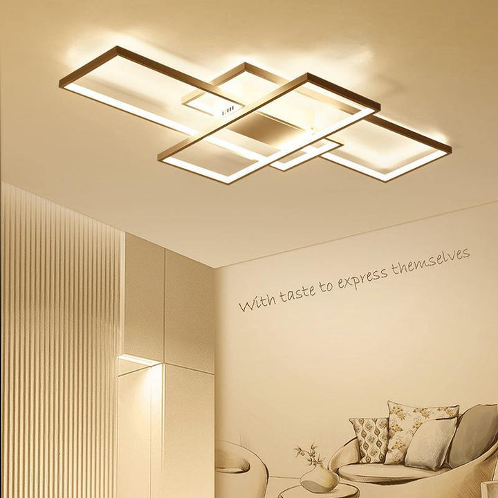 ARILUX AC110-120V Modern Minimalist Nordic Style Rectangular LED Ceiling Light Bedroom Living Room Dining Room Ceiling Lamp White/Black Shell, Warm Light/White Light/Stepless Dimming - MRSLM