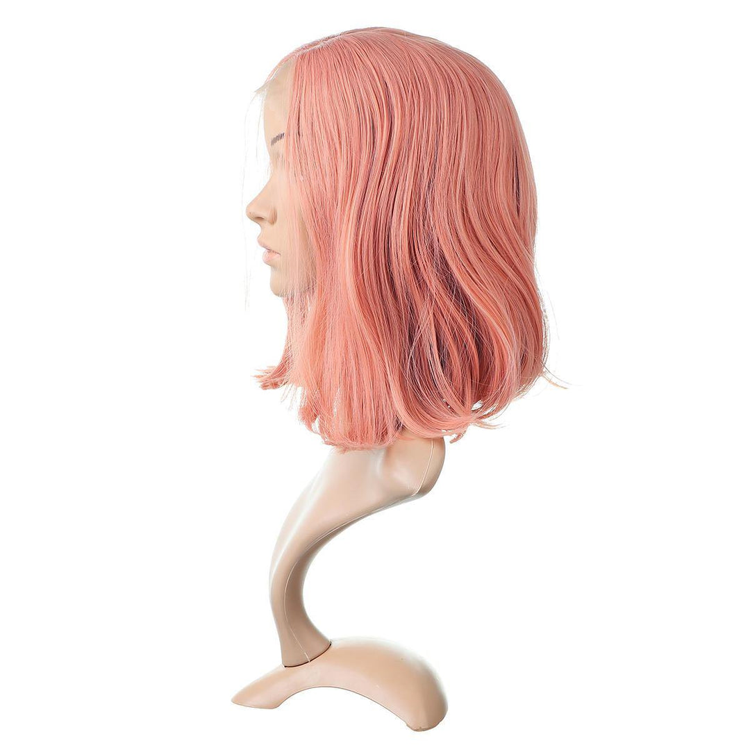 12/14 inch Pink Bob Lace Front Wig Human Hair Pre Plucked Blonde Grey Green Ombre Short Bob Wigs - MRSLM