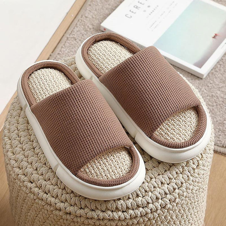 Four Seasons Linen Slippers Female Spring And Autumn Home - MRSLM