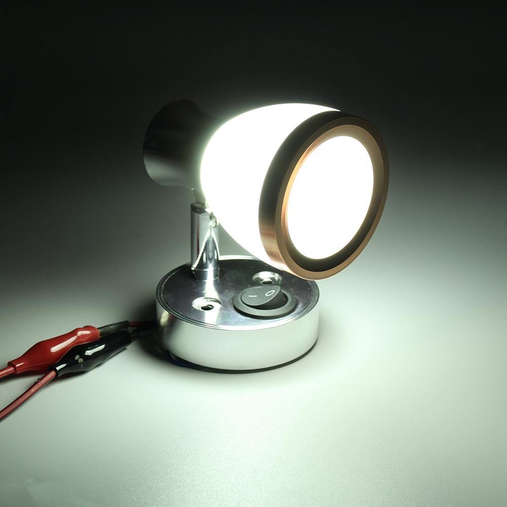 12V 3W LED Interior Frosted Glass LED Mini Spot Light Reading Night Lamp for Caravan Cabinet - MRSLM