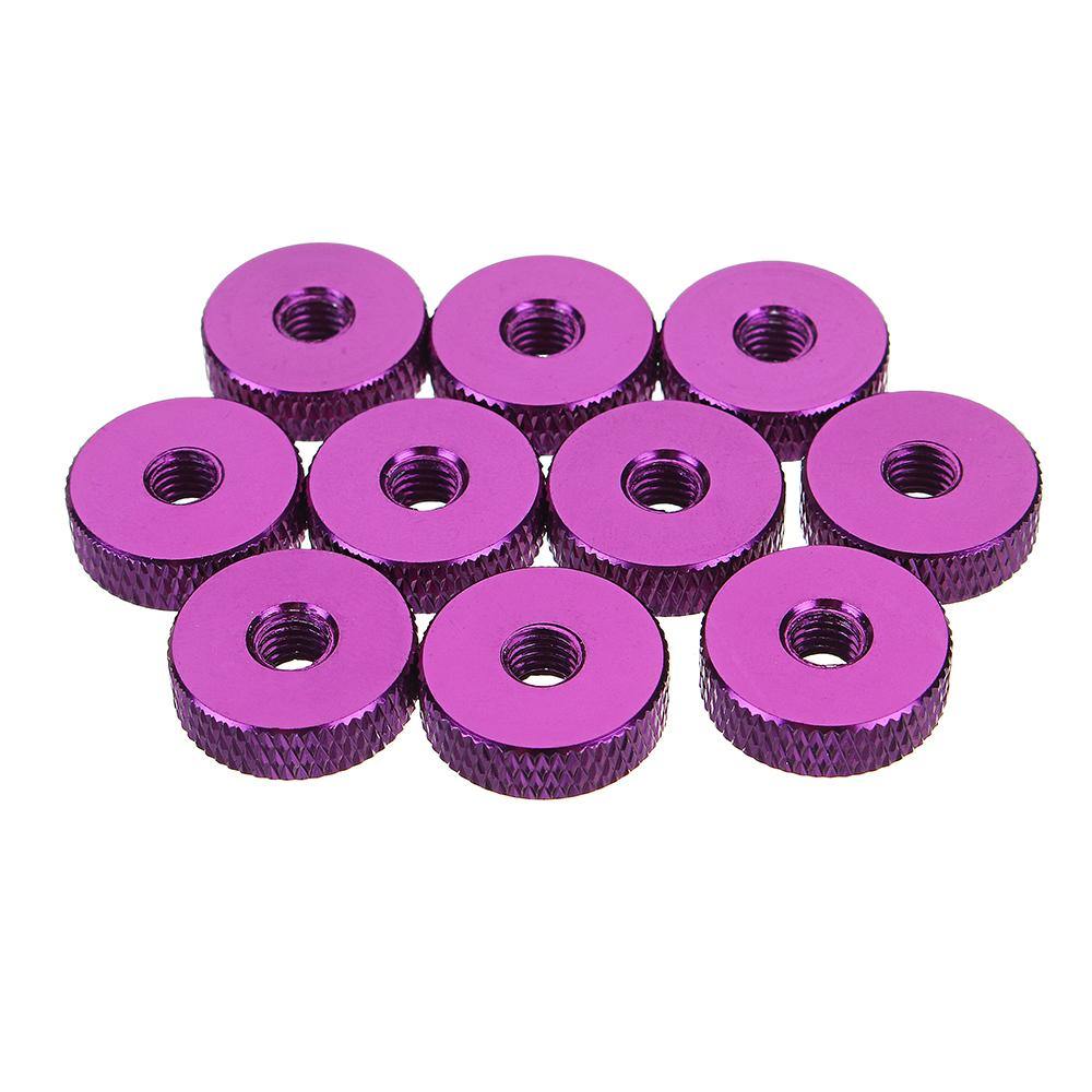 Suleve M5AN1 10Pcs M5 Manual Knurled Thumb Screw Nut Spacer Flat Washer Aluminum Alloy Multicolor - MRSLM