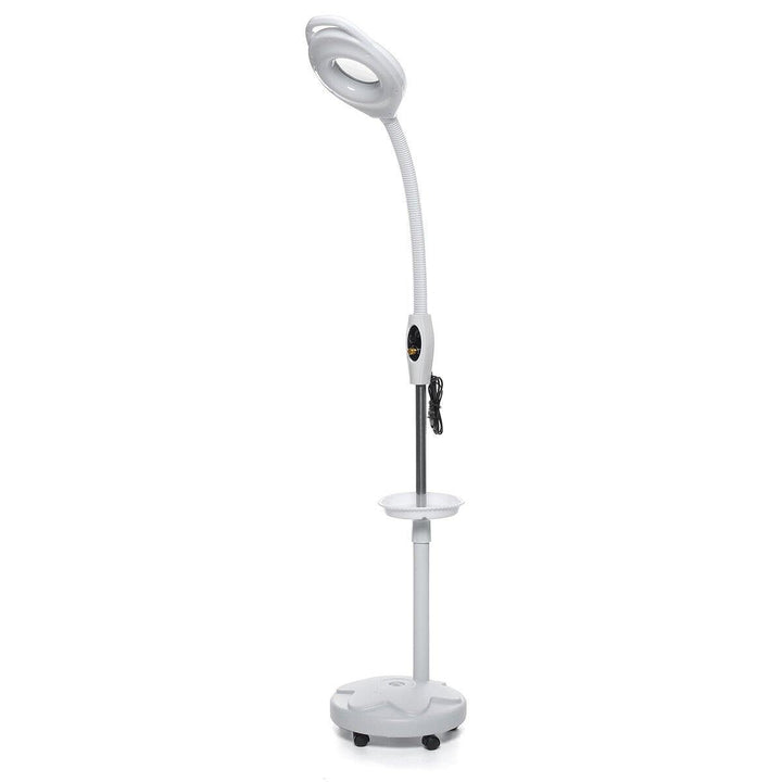 16 LED Facial Magnifying Floor Lamp Light Adjustable Rolling Magnifier Spa Salon - MRSLM