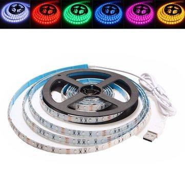 3M Non-Waterproof USB SMD3528 TV Background Computer LED Strip Tape Flexible Light DC5V - MRSLM