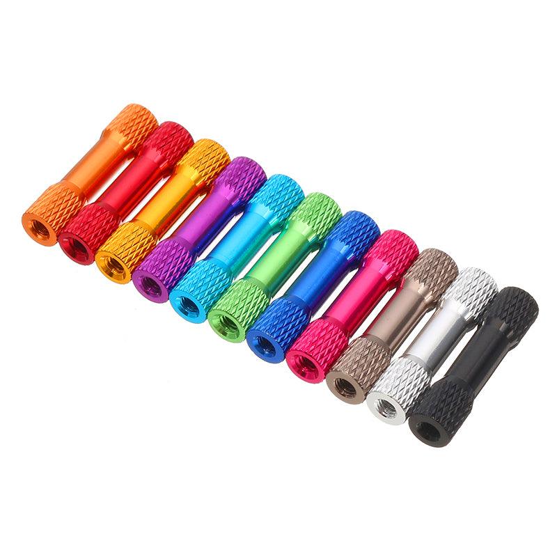 Suleve™ M3AR4 10Pcs M3 25mm Knurled Standoff Aluminum Alloy Multicolor - MRSLM