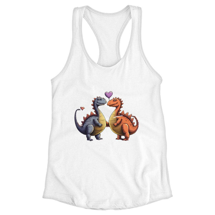 Love Couple Racerback Tank - Dinosaur Print Tank - Printed Workout Tank - MRSLM