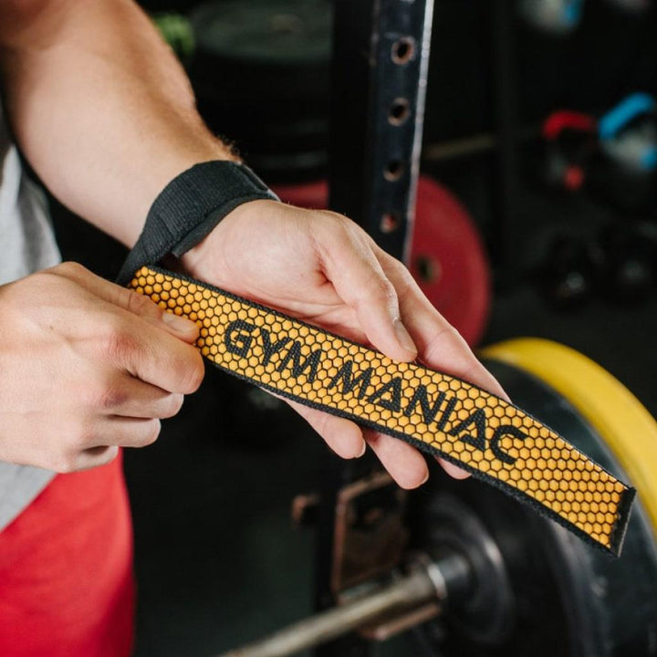 Gym Maniac Orange Lifting Straps With Non-Slip Flex Gel - MRSLM