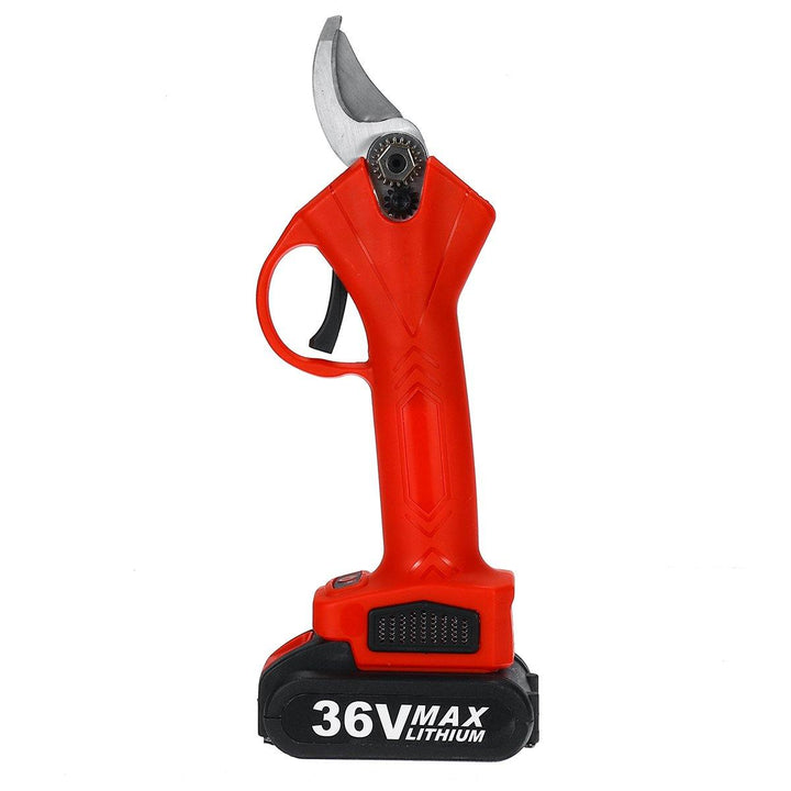 36V 25mm 1.3AH Cordless Electric Branch Scissor 2 Li-ion Batteries Pruning Shear Pruner Electric Pruning Shear (Red) - MRSLM