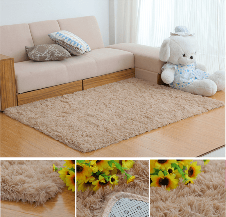 80x160cm Bedroom Living Room Soft Shaggy Anti Slip Carpet Absorbent Mat - MRSLM