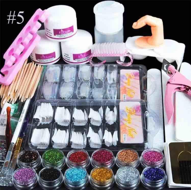 Full Set Of Crystal Powder White Powder Transparent Set 12 Color Glitter Nail Art Set - MRSLM