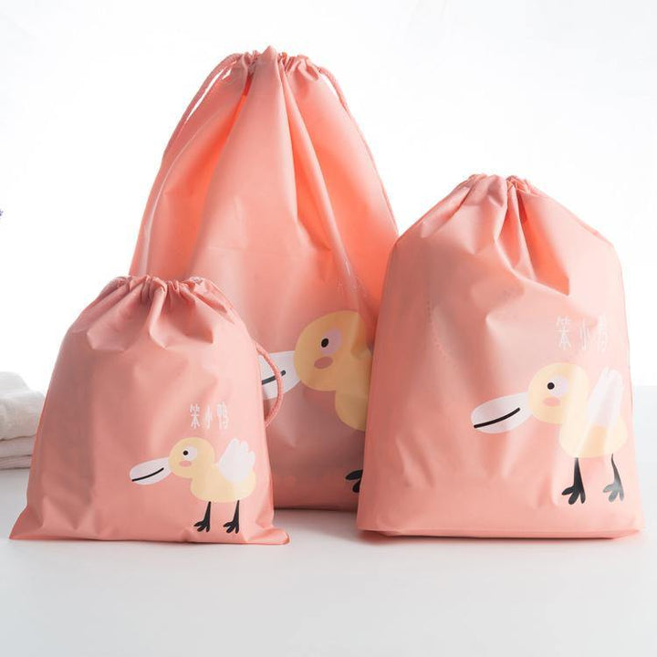 Waterproofing Cartoon Animals Printed Storage Bags Baby Clothing Kids Toys Organizer Drawstring Cosmetic Candy Pouch Bags - MRSLM