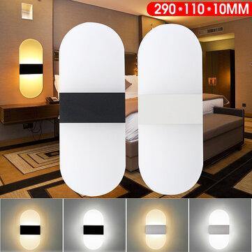 290x110x10mm 6W 24LED Modern Wall Light Surface Mounted Oval Sconce Hallway Aisle Bedroom Indoor Lamp AC100-240V - MRSLM