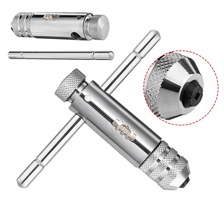 Adjustable T-Handle Ratchet Tap Wrench M3-8 M5-12 Machine Screw Thread Tool - MRSLM