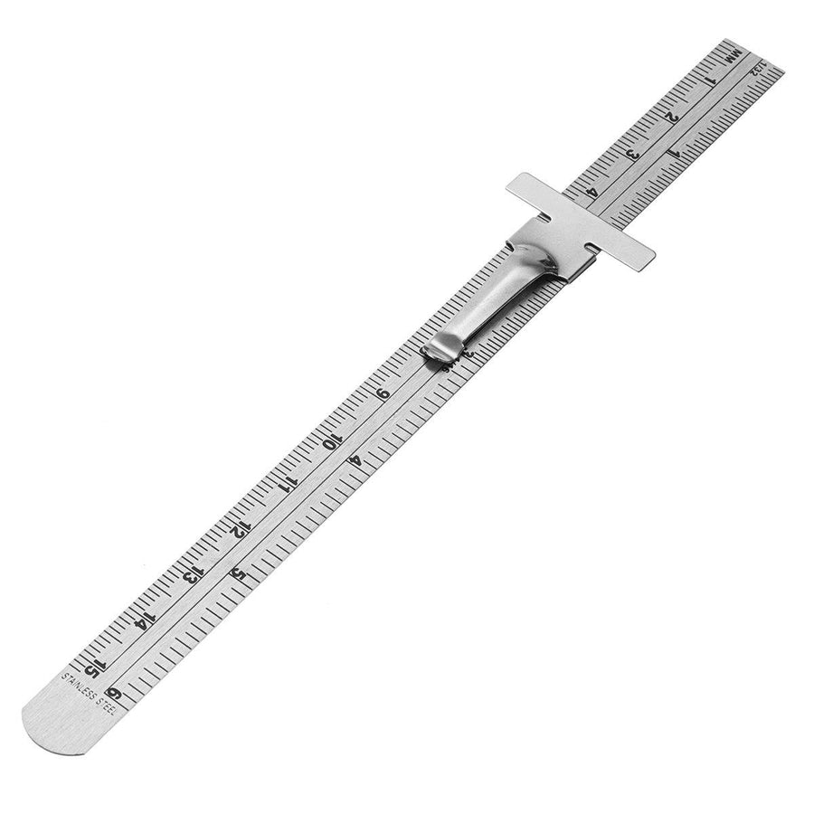 6 inch Pocket Clip Depth Length Ruler Scale Gauge Marking Measuring Tool Feeler Straight Ruler - MRSLM