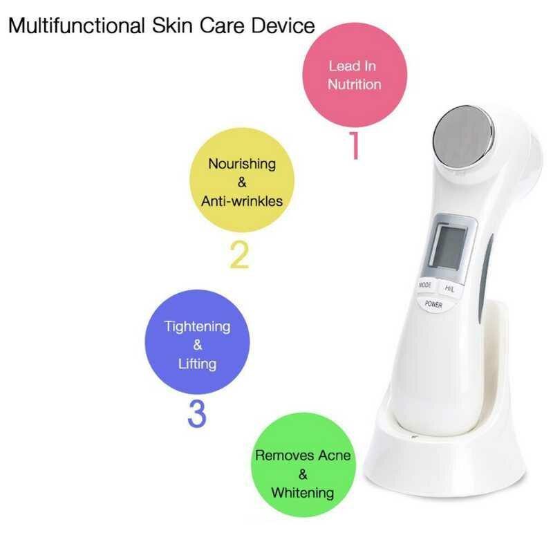 LED RF Photon Therapy Wrinkle Remover Face Lifting Machine Ultrasonic Massage Skin Rejuvenation Facial Beauty Equipment - MRSLM