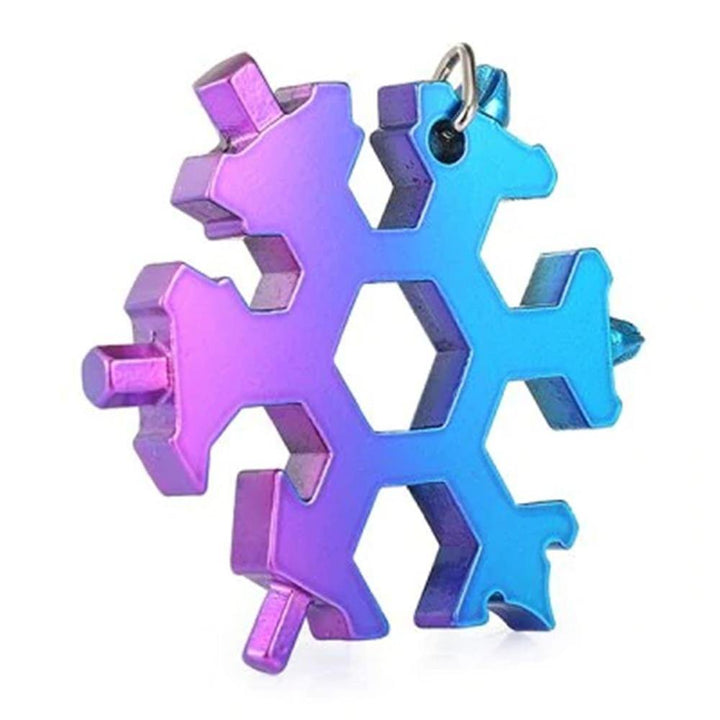 15-in-1 Stainless Multi-function with Snowflake Shape Keychain Screwdrivers Bottle Opener Hex Wrench - MRSLM