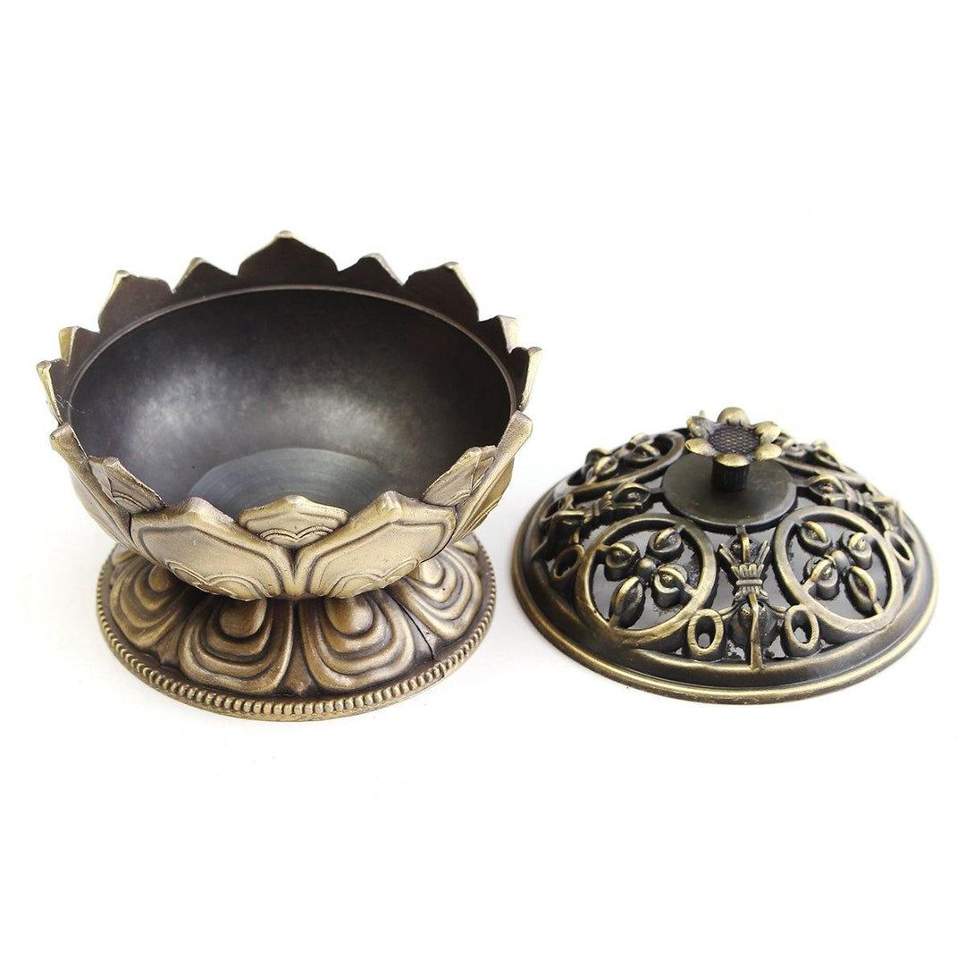 Lotus Cone Incense Burner Holder Flower Statue Censer Chinese Style Buddhist Meditation Home Decor - MRSLM