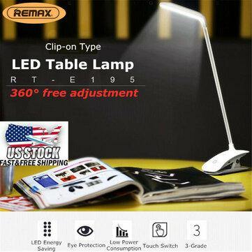 REMAX Dimmable Table Lamp USB LED Night Light Clip-On Desk Table Bed Reading Lighting - MRSLM