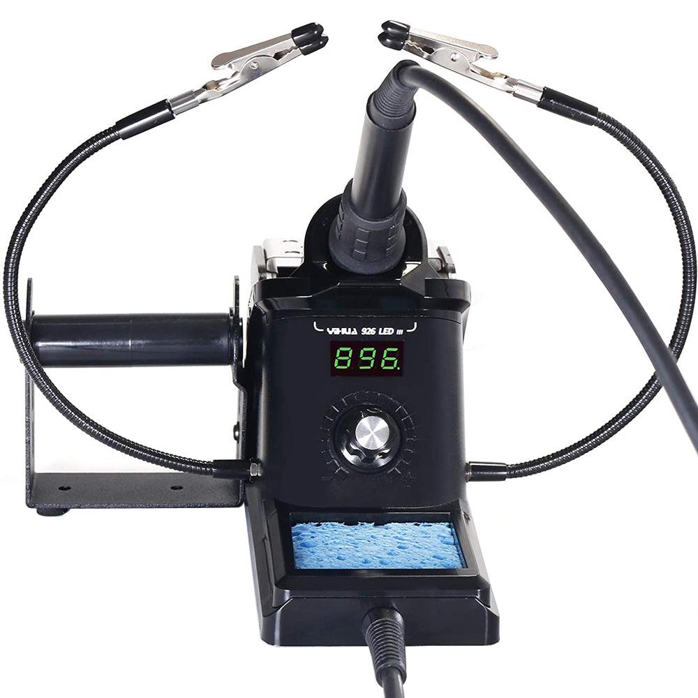 YIHUA 926 III 60W Welding Soldering Iron Station Digital 194ºF~896ºF Adjustable Temp °C/ºF Sleep & Calibration Functions with 2 Helping Hands + 3 Extra Solder Tips & Tweezers - MRSLM