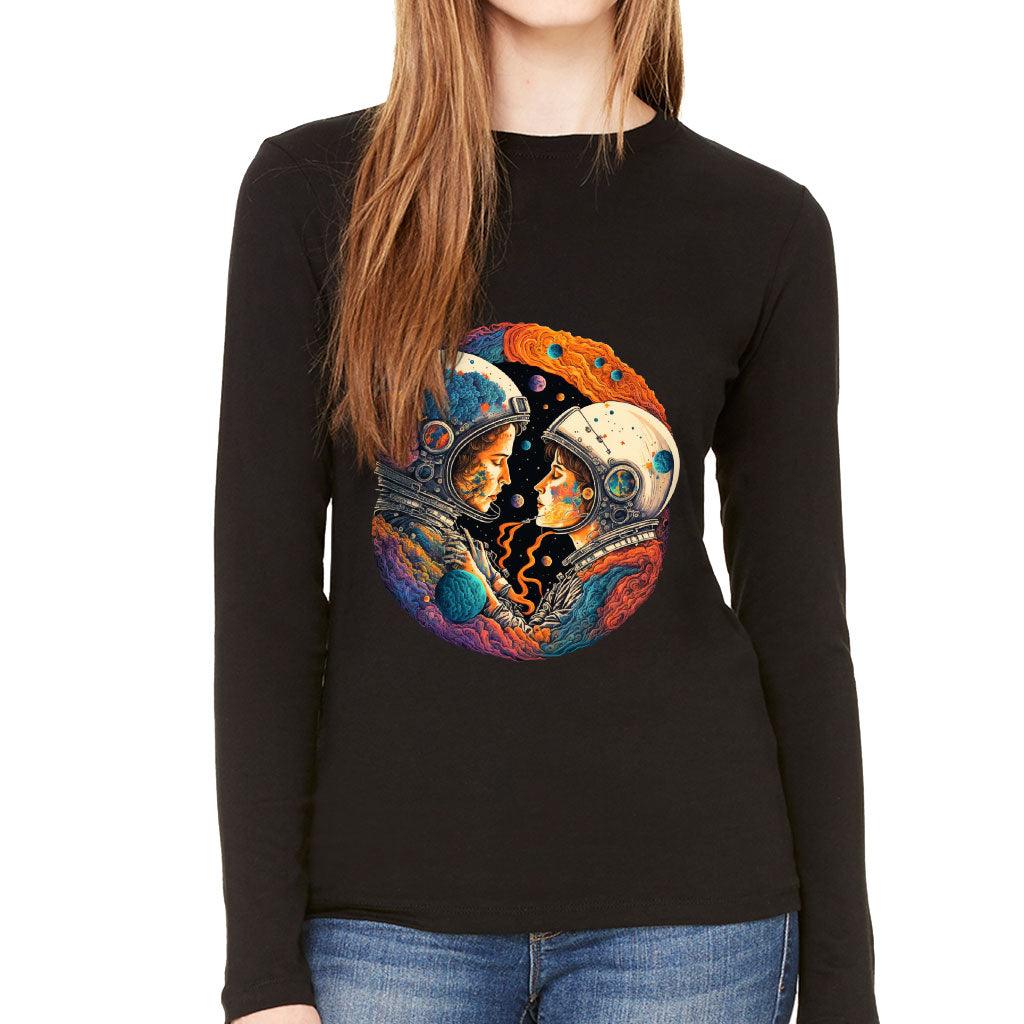 Love Astronaut Women's Long Sleeve T-Shirt - Fantasy Long Sleeve Tee - Art T-Shirt - MRSLM