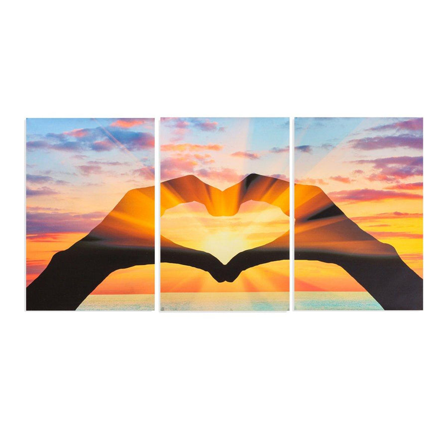 3pcs Unframed Heart Gesture Canvas Painting Home Wall Art Living Room Bedroom Decor Hanging Pictures - MRSLM