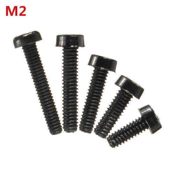 Suleve™ M2NC1 20pcs M2 Black Round Nylon Screws Cross Round Head Screws Bolt - MRSLM